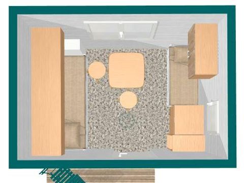 CHALET 1 personne - CABANON STANDARD BLEU sans sanitaires
