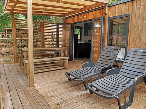 Mobilhome 4 personnes - Ultimate | 2 Ch. | 4 Pers. | Terrasse Couverte | 2 SDB | Clim. | TV