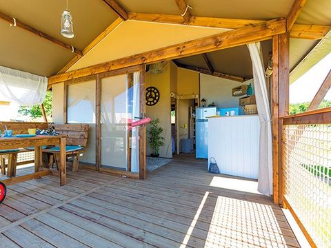 TENTE TOILE ET BOIS 5 personnes - Tente Lodge | 2 Ch. | 4/5 Pers. | Sans SDB