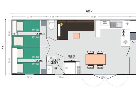 Mobilhome 6 personnes - Ultimate Plus 3 chambres - 2 sdb