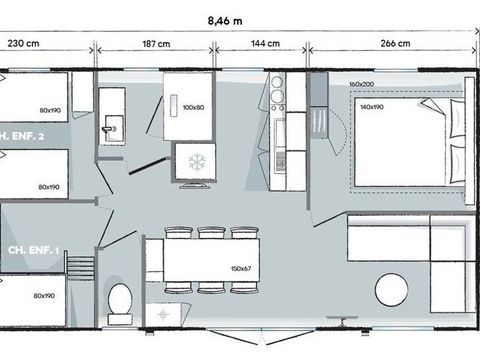BUNGALOW 2 personnes - 3 Chambres