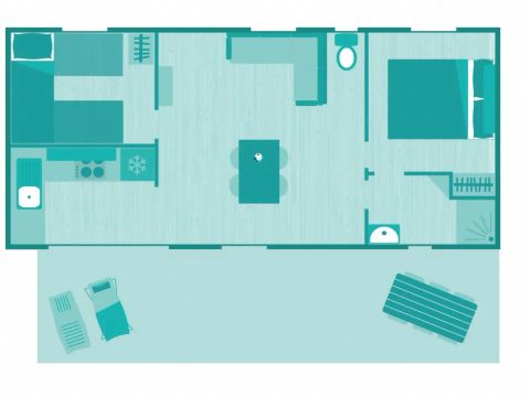 MOBILHOME 5 personnes - Ciela Prestige Taos 2 chambres dont une suite parentale