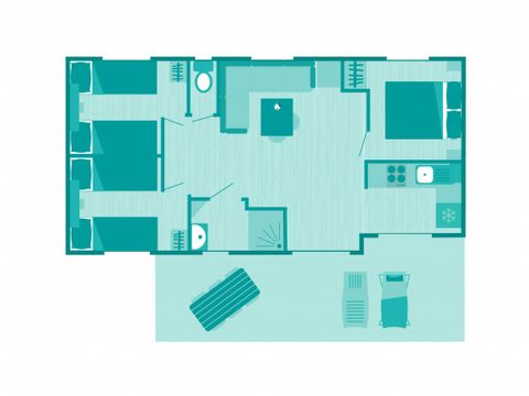 MOBILHOME 6 personnes - Ciela Family 3 chambres