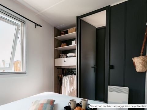 MOBILHOME 2 personnes - Homeflower Premium - 1 chambre + Terrasse semi-couverte + TV + LV + Clim + Draps inclus