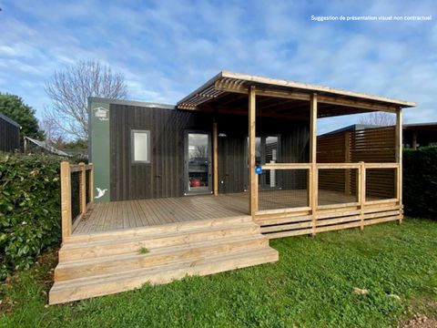 MOBILHOME 4 personnes - Homeflower premium 29m² (2 chambres) + CLIM + terrasse semi-couverte + TV + draps + serviettes | 4 personnes