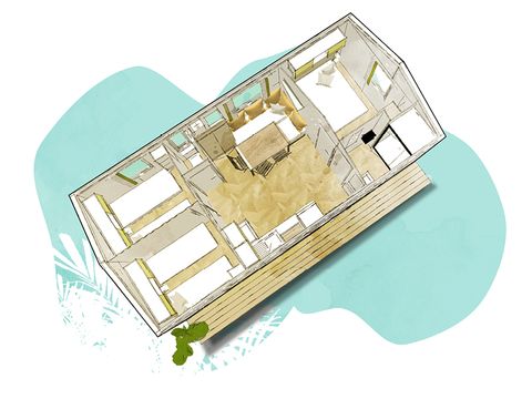 MOBILHOME 6 personnes -  California- 3 chambres + Climatisation + TV