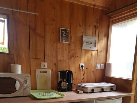 Hébergement 2 personnes - Cabane Roulotte 14 m2 avec terrasse
