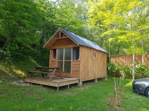 Hébergement 2 personnes - Cabane Roulotte 14 m2 avec terrasse