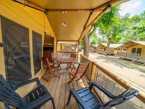Tente en toile et en bois 5 personnes - Super Lodge | 2 Ch. | 4/5 Pers. | Sans SDB