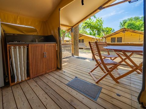 Tente en toile et en bois 5 personnes - Super Lodge | 2 Ch. | 4/5 Pers. | Sans SDB