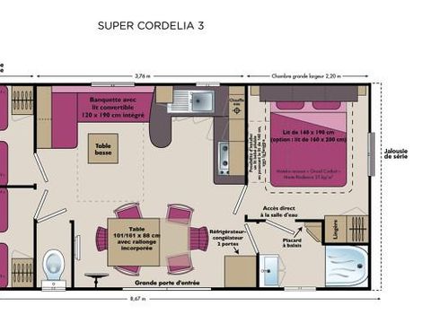 Mobilhome 6/7 personnes - Family Plus 32m² - Climatisé