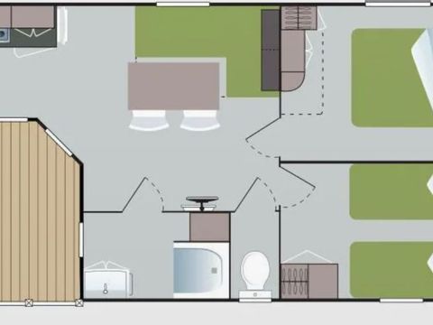 Mobilhome 5/6 personnes - Soléo 30m² - Climatisé