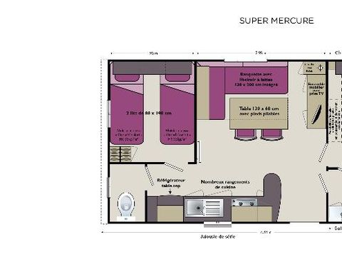Mobilhome 4/5 personnes - Cottage 28m²