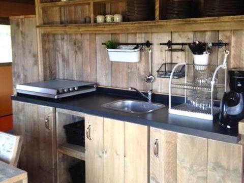 TENTE TOILE ET BOIS 5 personnes - Tente Ciela Nature Lodge - 2 chambres - Cuisine équipée – Salle de bain