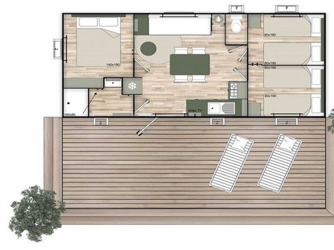 Mobilhome 6 personnes - Confort 3 ch 6 personnes +