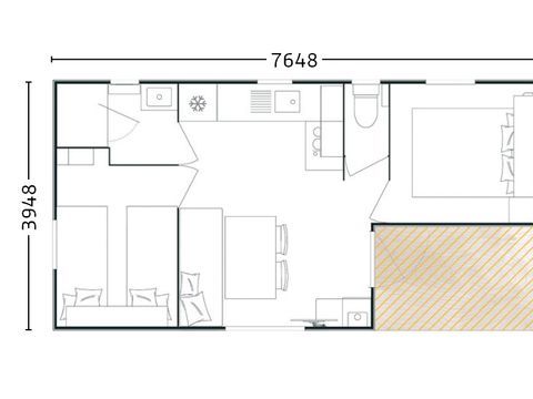 MOBILHOME 6 personnes - Mobil-home BERGAME 4/6P 2 chambres
