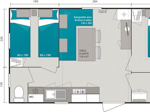 MOBILHOME 4 personnes - 2 chambres
