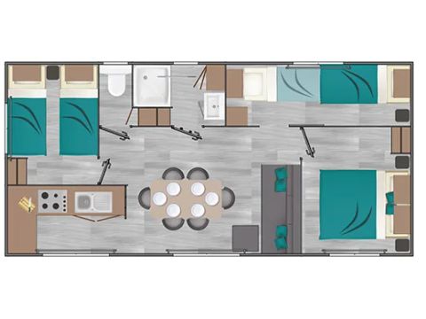 MOBILHOME 8 personnes - 4/8 pers climatisé