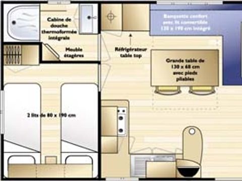 MOBILHOME 6 personnes - STANDARD TITANIA + TV Dimanche