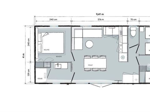 Mobilhome 6 personnes - Lodge GRAND CONFORT PRIMEL 2020 + TV Dimanche 3 chambres 36m²