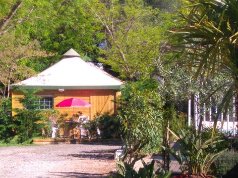 Tente en toile et en bois 5 personnes - Tente Lodge Meublée 2 chambres 5 P