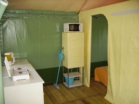Tente en toile et en bois 5 personnes - Tente Lodge Meublée 2 chambres 5 P