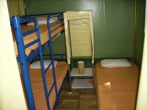 Tente en toile et en bois 5 personnes - Tente Lodge Meublée 2 chambres 5 P