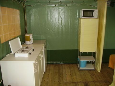 Tente en toile et en bois 5 personnes - Tente Lodge Meublée 2 chambres 5 P