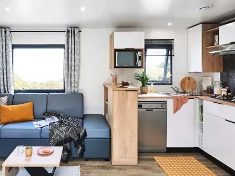 MOBILHOME 4 personnes - Lodge SERENITY-PREMIUM 3 Pièces 4 Personnes + SPA + TV