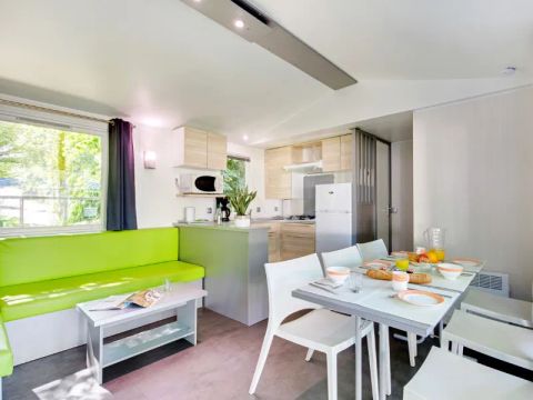 MOBILHOME 6 personnes - Mobil Home Aqua 3ch 6pers Terrasse Semi-Couverte TV