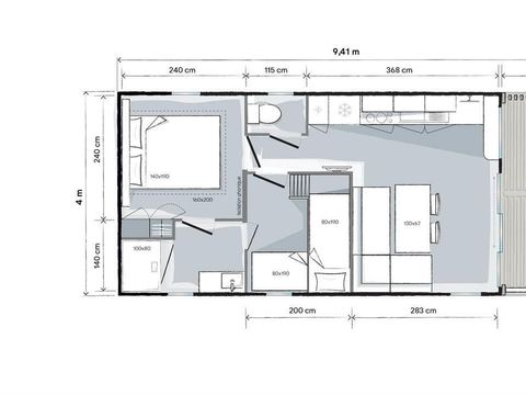 MOBILHOME 4 personnes - Privilège - 28 m²
