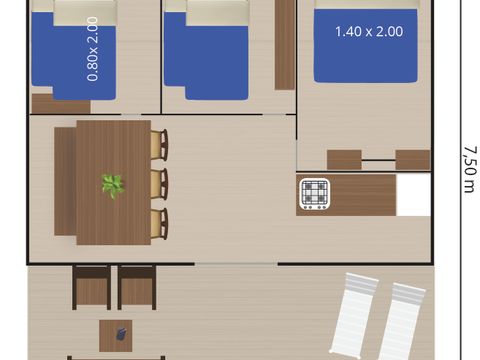 TENTE TOILE ET BOIS 6 personnes - Lanterna - Tente safari de luxe (6P)