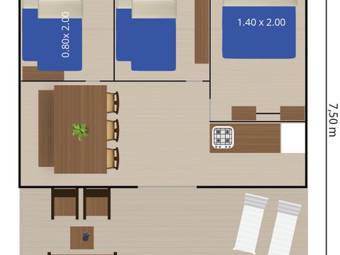 TENTE TOILE ET BOIS 6 personnes - Lanterna - Tente safari de luxe (6P)