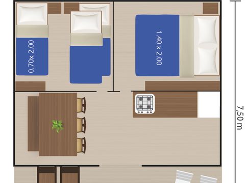 TENTE TOILE ET BOIS 5 personnes - Lanterna - Tente Safari de luxe (5P)