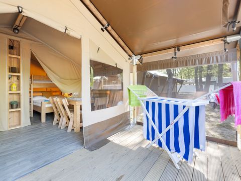 TENTE TOILE ET BOIS 5 personnes - Lanterna - Tente Safari Lodge + air conditionné (5P)