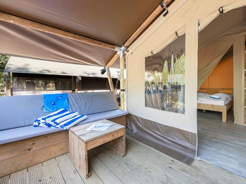 TENTE TOILE ET BOIS 5 personnes - Lanterna - Tente Safari Lodge + air conditionné (5P)