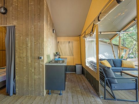 TENTE TOILE ET BOIS 5 personnes - Lanterna - Tente Safari Lodge + air conditionné (6P)
