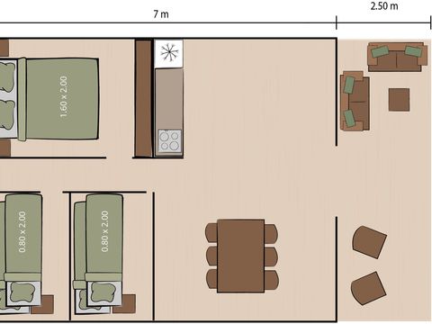 TENTE TOILE ET BOIS 5 personnes - Lanterna - Tente Safari Lodge + air conditionné (6P)