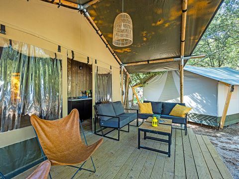TENTE TOILE ET BOIS 6 personnes - Lanterna - Tente Safari Lodge + air conditionné (6P)