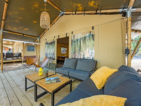 TENTE TOILE ET BOIS 5 personnes - Lanterna - Tente Safari Lodge + air conditionné (6P)