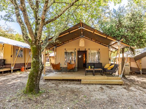 TENTE TOILE ET BOIS 5 personnes - Lanterna - Tente Safari Lodge + air conditionné (6P)