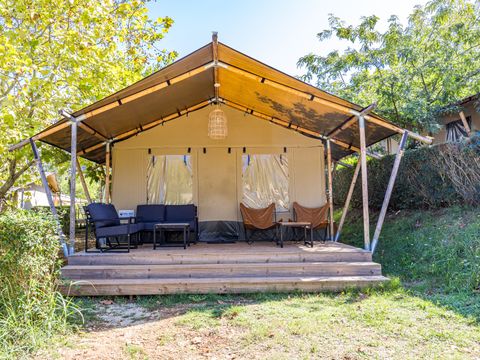 TENTE TOILE ET BOIS 5 personnes - Lanterna - Tente Safari Lodge + air conditionné (6P)