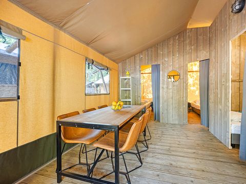 TENTE TOILE ET BOIS 5 personnes - Lanterna - Tente Safari Lodge + air conditionné (6P)