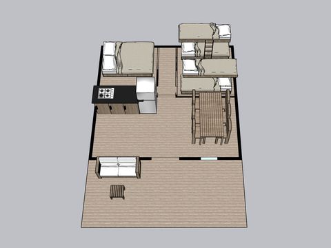 TENTE TOILE ET BOIS 6 personnes - Lanterna - Tente Safari Relax