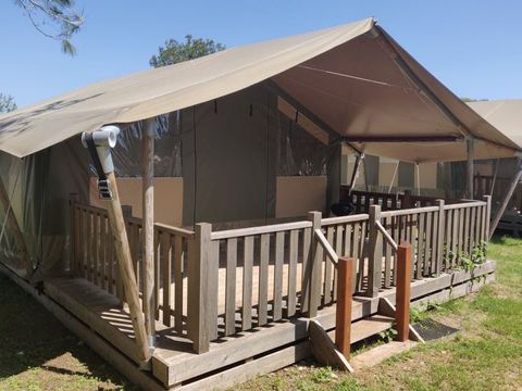 TENTE TOILE ET BOIS 5 personnes - Lanterna - Tente Safari Relax