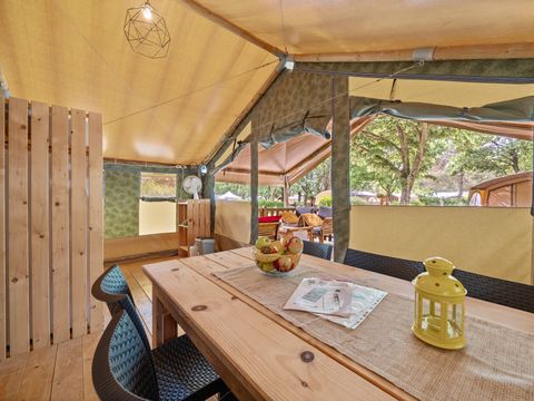 TENTE TOILE ET BOIS 6 personnes - Lanterna - Tente Safari Relax