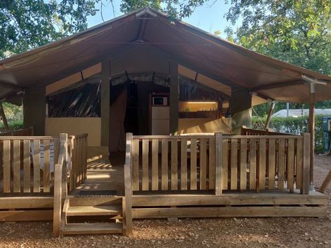 TENTE TOILE ET BOIS 5 personnes - Lanterna - Tente Safari Relax