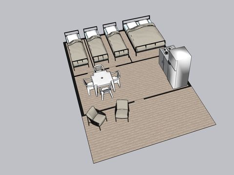 TENTE TOILE ET BOIS 5 personnes - Lanterna - Tente safari Harmony