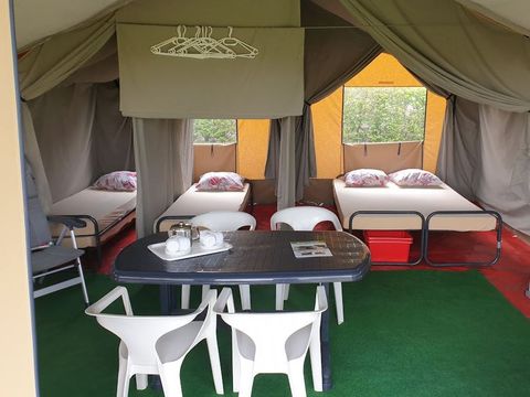 Tente en toile et en bois 5 personnes - Lanterna - Tente safari Harmony