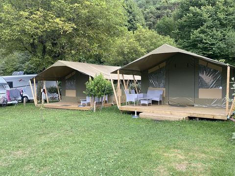 TENTE TOILE ET BOIS 5 personnes - Lanterna - Tente safari Harmony